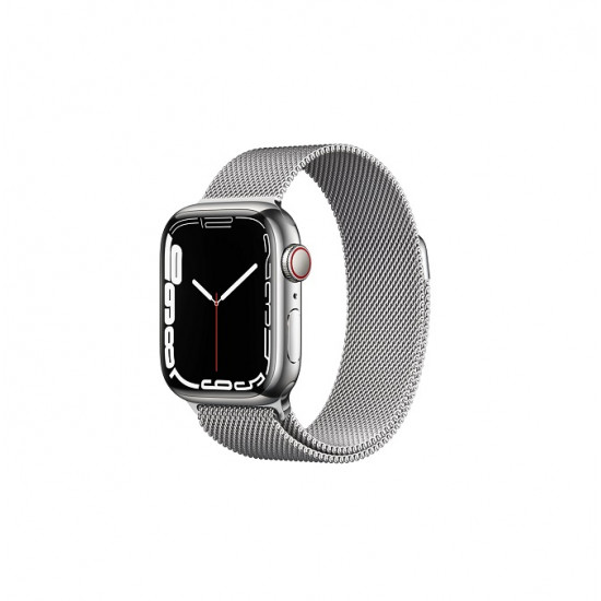 Apple Watch Series 7 41mm Edelstahl Milanaise Armband + Cellular