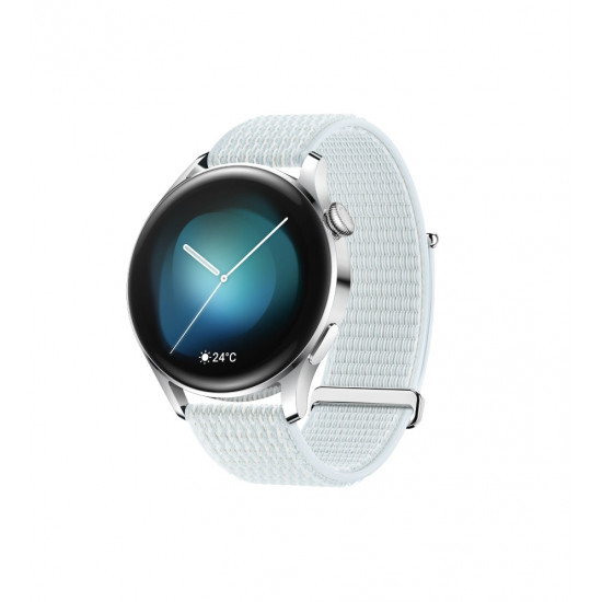Huawei Watch 3 Fashion 46mm Silber Nylonarmband Blau
