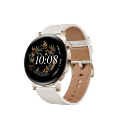 Huawei Watch GT 3 42mm Gold Lederarmband Weiss